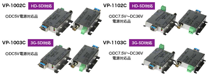 デジタルフルハイビジョン光通信機器　SDI信号　VP-1000シリーズ 